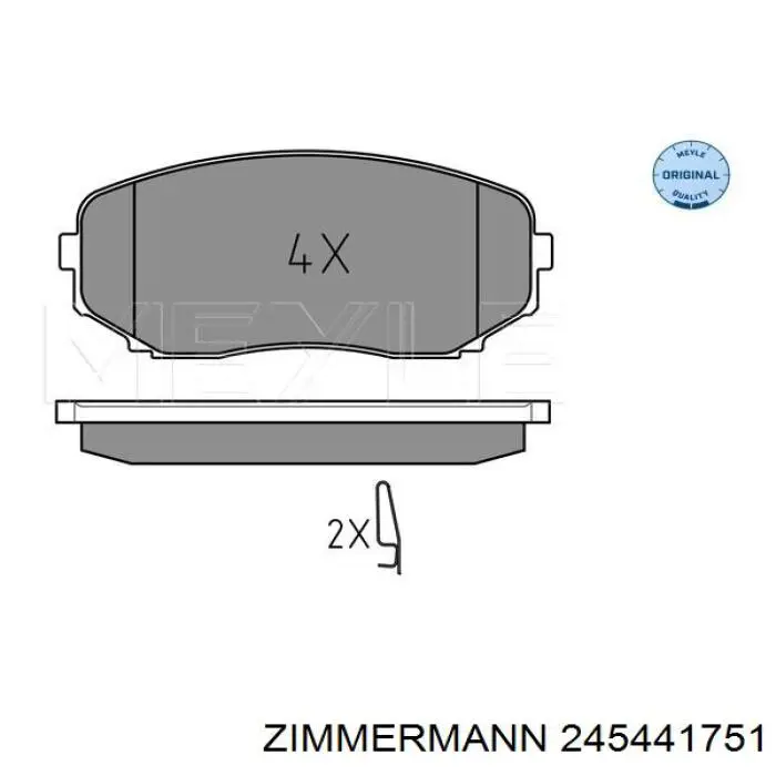 245441751 Zimmermann колодки гальмівні передні, дискові