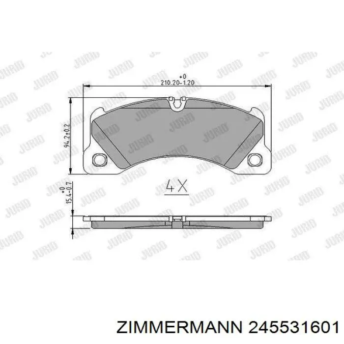 Купити 245531601 Zimmermann Колодки гальмівні передні, дискові