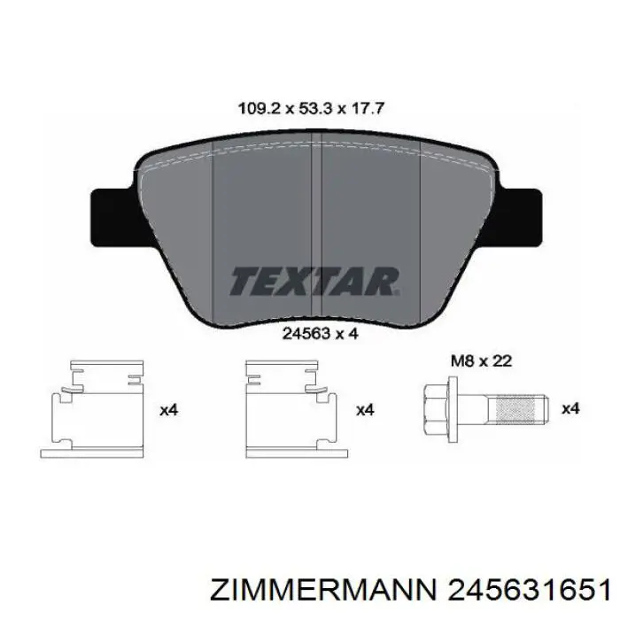 Купити 245631651 Zimmermann Задні колодки