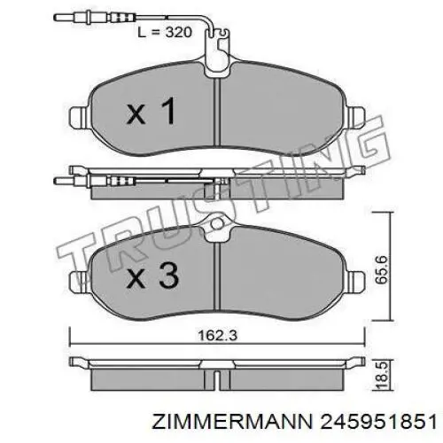 Купити 245951851 Zimmermann Колодки гальмівні передні, дискові