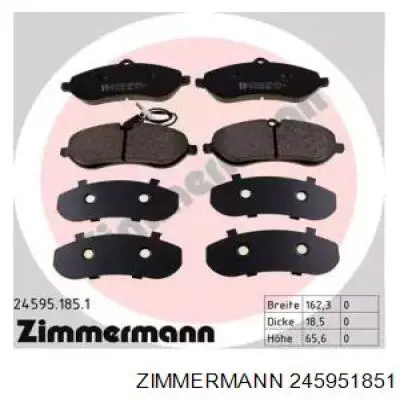 245951851 Zimmermann колодки гальмівні передні, дискові