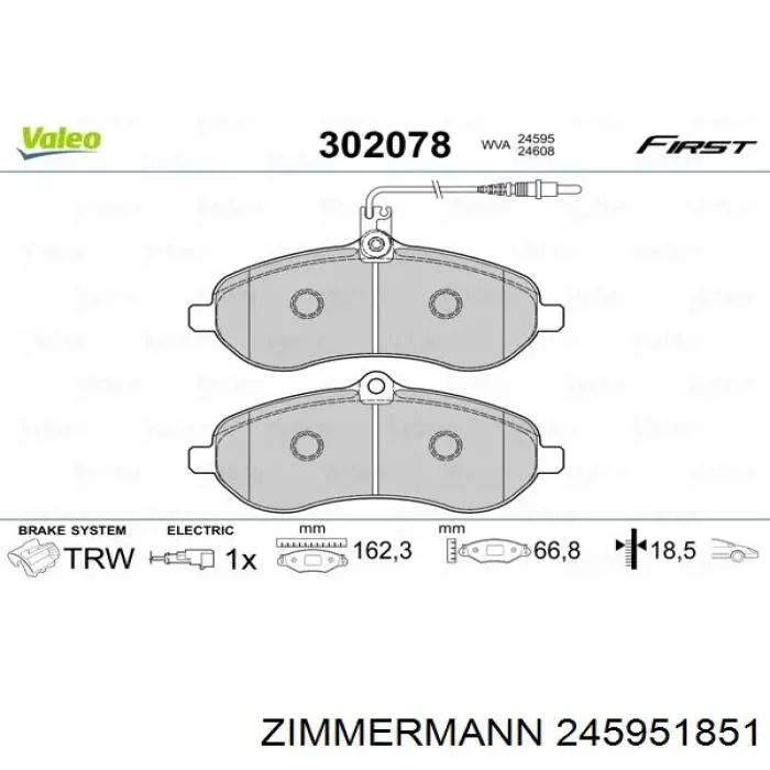 Гальмівні колодки Zimmermann 245951851 ціна, від 27.40 USD