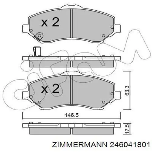 Гальмівні колодки Zimmermann 246041801 ціна, від 29.72 USD