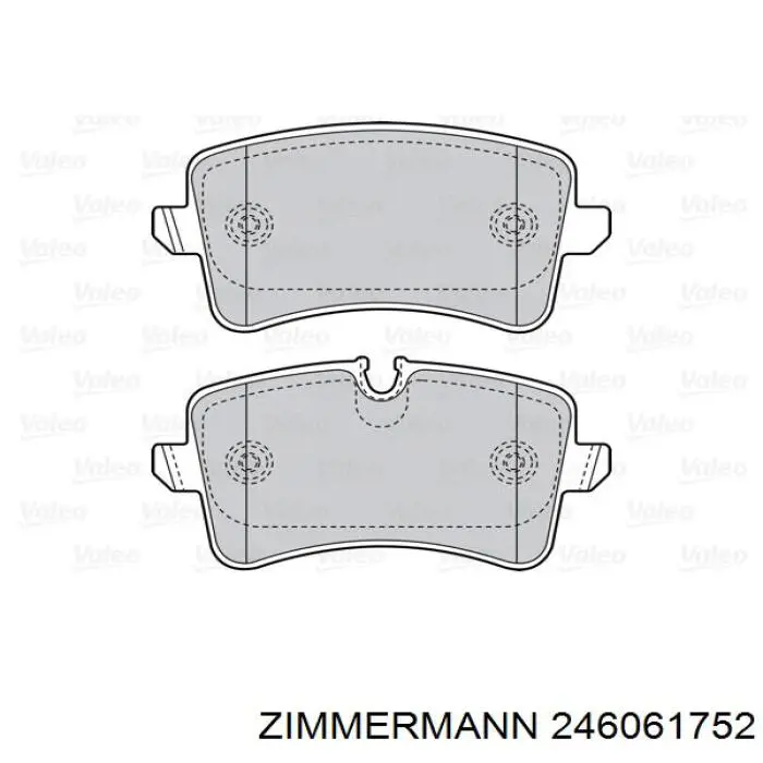 Задні гальмівні колодки 246061752 Zimmermann