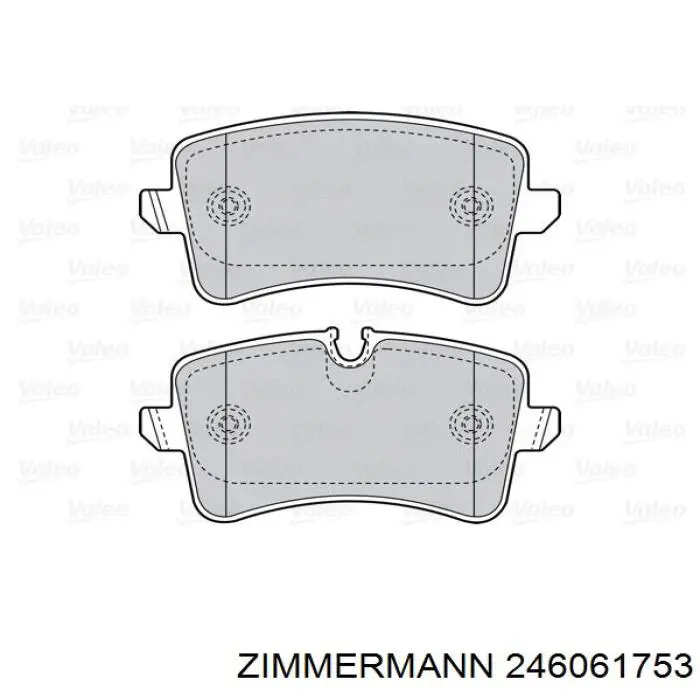 Задні гальмівні колодки 246061753 Zimmermann