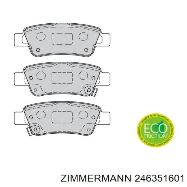 Задні гальмівні колодки 246351601 Zimmermann