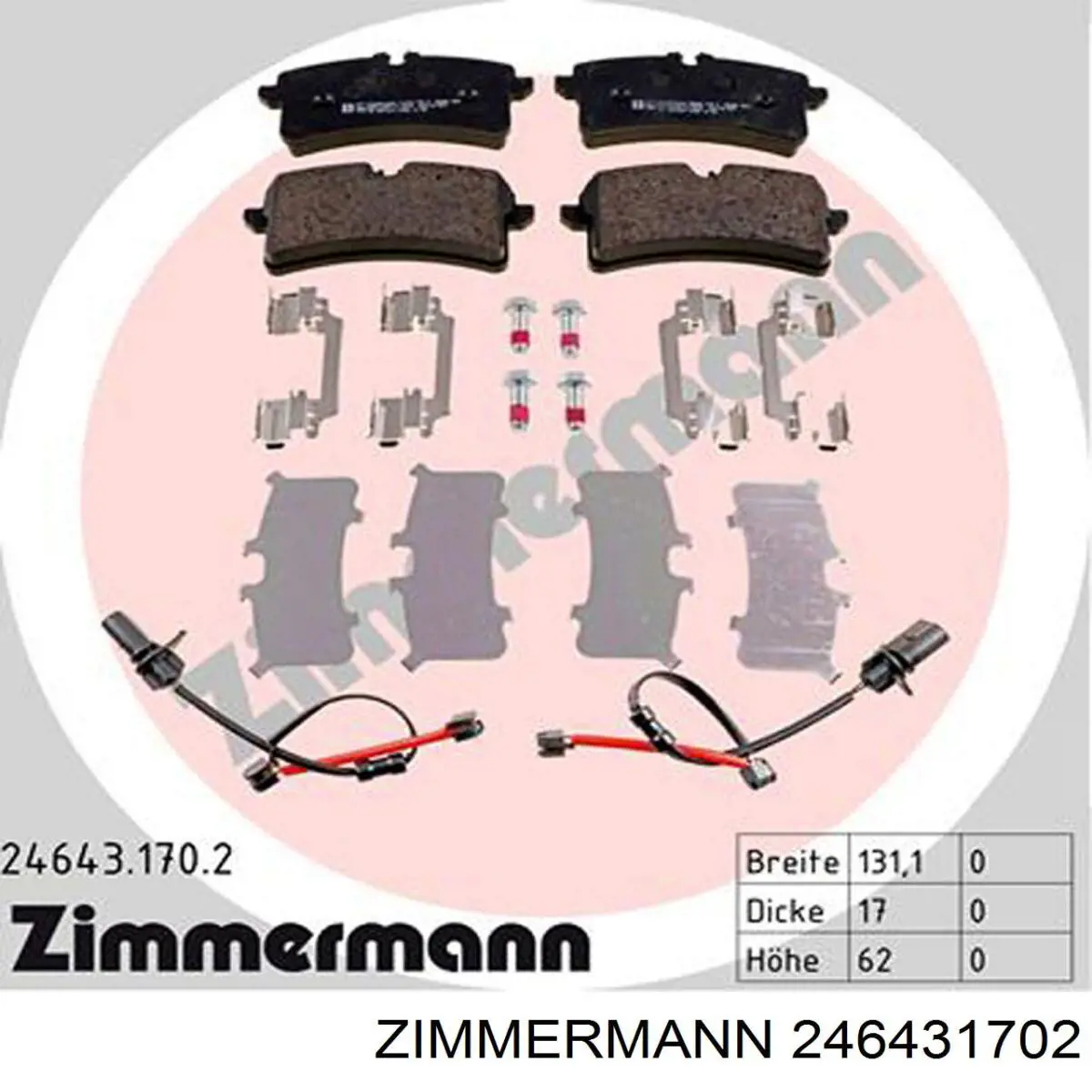 Колодки гальмові задні, дискові 246431702 Zimmermann