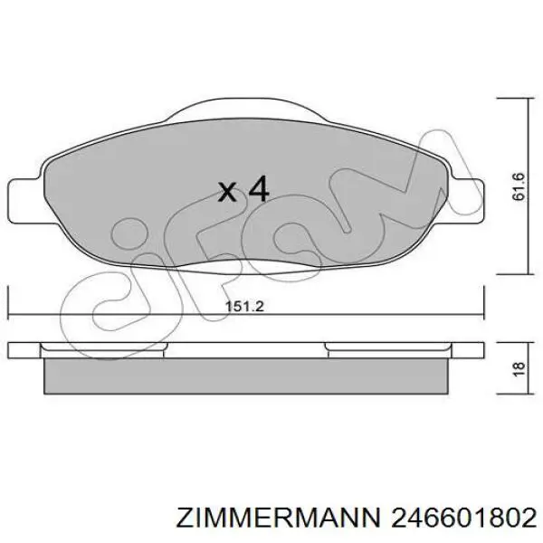 Гальмівні колодки Zimmermann 246601802 ціна, від 23.83 USD