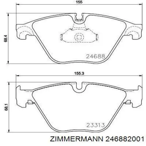 Передні тормозні колодки 246882001 Zimmermann