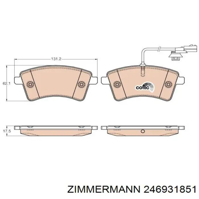 Купити 246931851 Zimmermann Колодки гальмівні передні, дискові