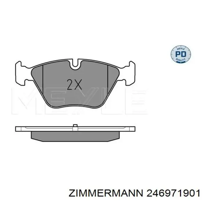 Колодки гальмівні передні, дискові 246971901 Zimmermann