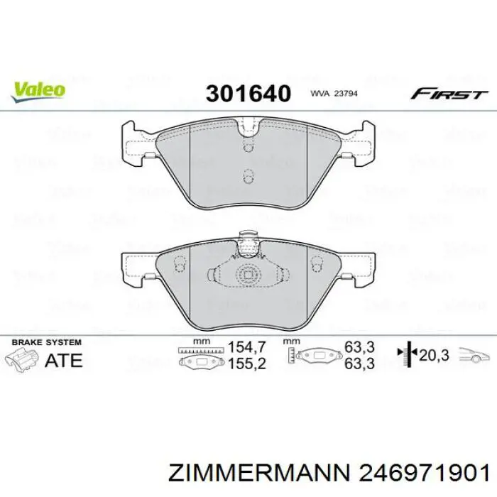 Гальмівні колодки Zimmermann 246971901 ціна, від 87.94 USD