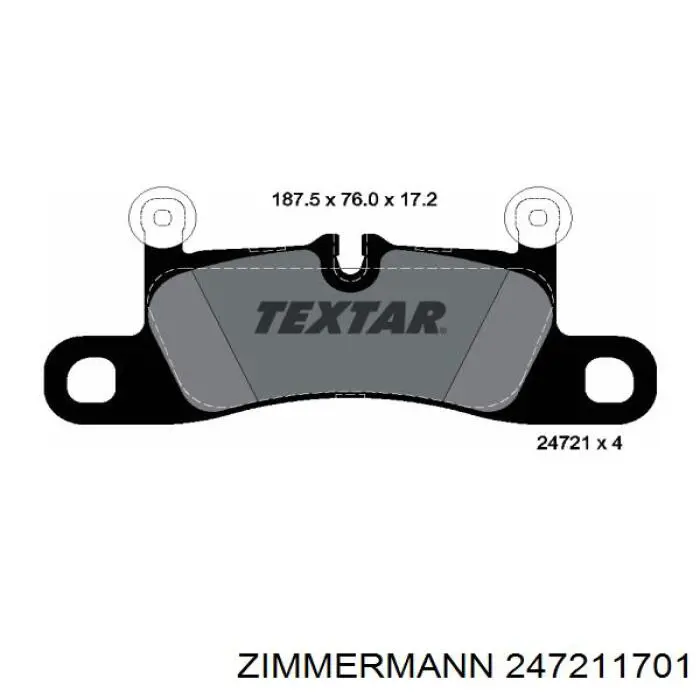 247211701 Zimmermann колодки гальмові задні, дискові