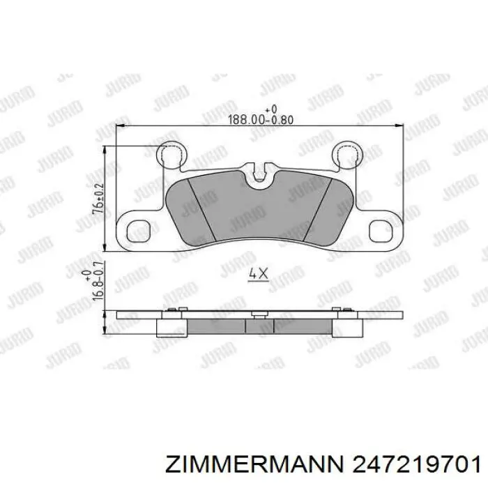 Задні дискові колодки Zimmermann 247219701