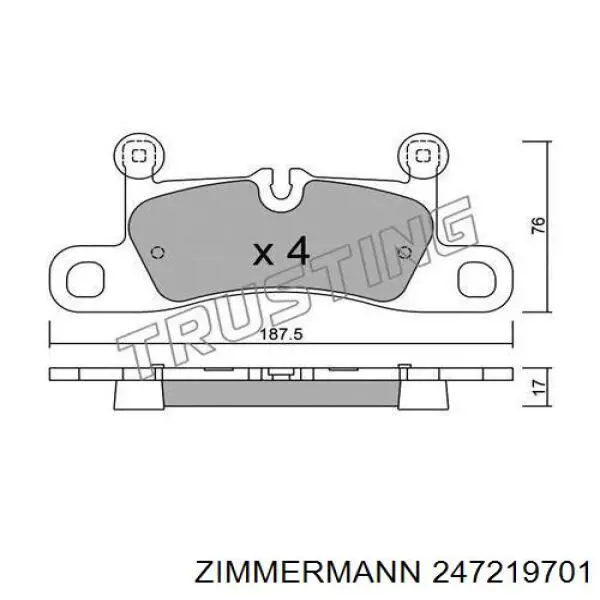 247219701 Zimmermann Колодки гальмівні задні, дискові