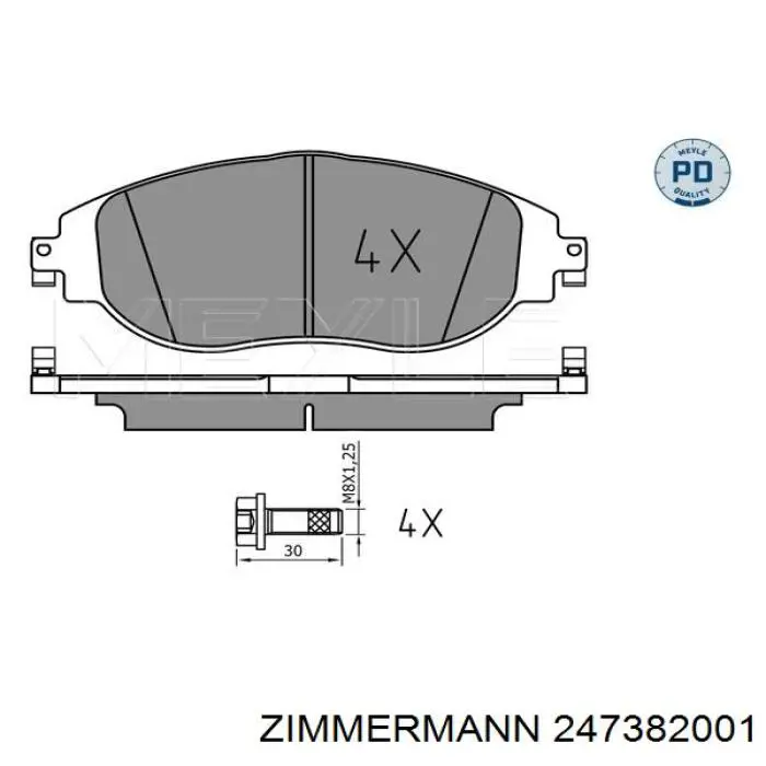 Гальмівні колодки Zimmermann 247382001 ціна, від 71.76 USD