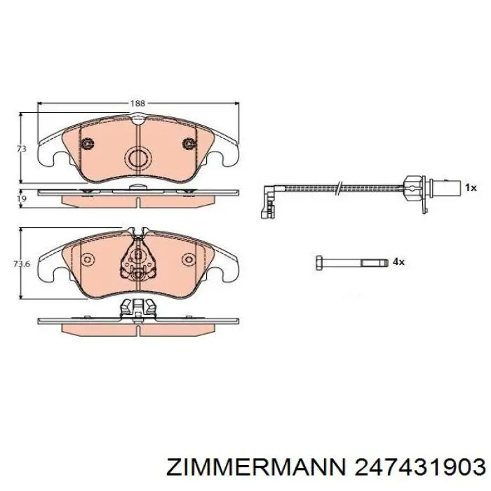 247431903 Zimmermann Передні гальмівні колодки