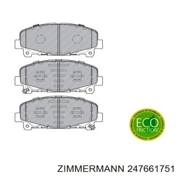 Передні тормозні колодки 247661751 Zimmermann