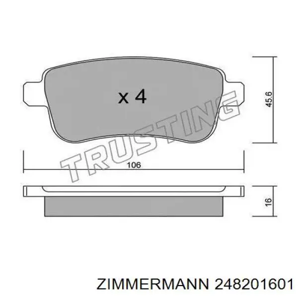 Купити 248201601 Zimmermann Задні колодки