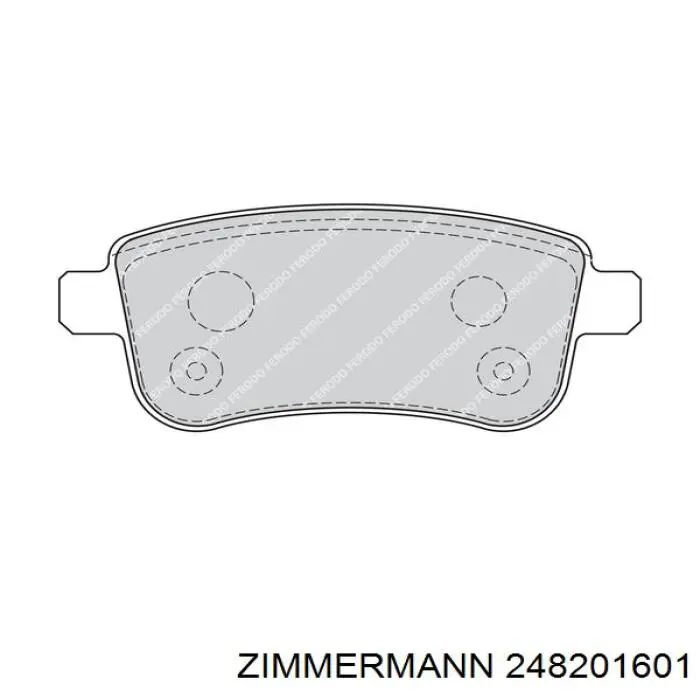 Задні гальмівні колодки 248201601 Zimmermann