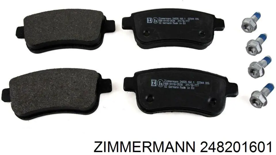Задні гальмівні колодки Zimmermann 248201601 ціна, від 16.60 USD