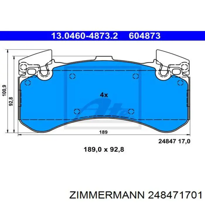 Гальмівні колодки VAG 4H0698151J ціна, від 85.50 USD