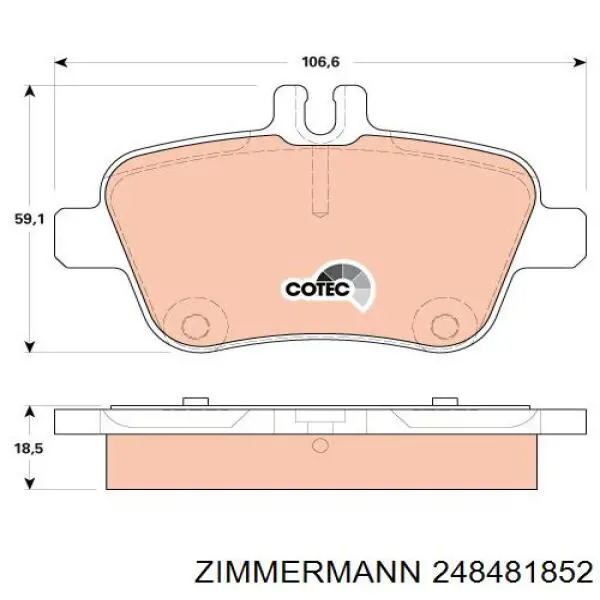 Задні дискові колодки Zimmermann 248481852