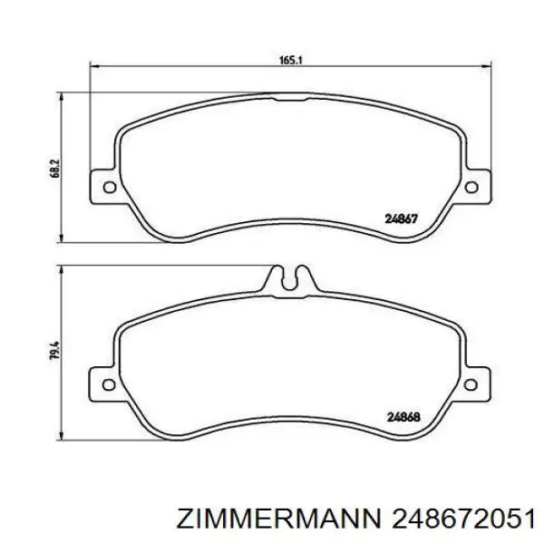 Гальмівні колодки Zimmermann 248672051 ціна, від 49.34 USD
