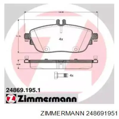 Гальмівні колодки Zimmermann 248691951 ціна, від 54.26 USD