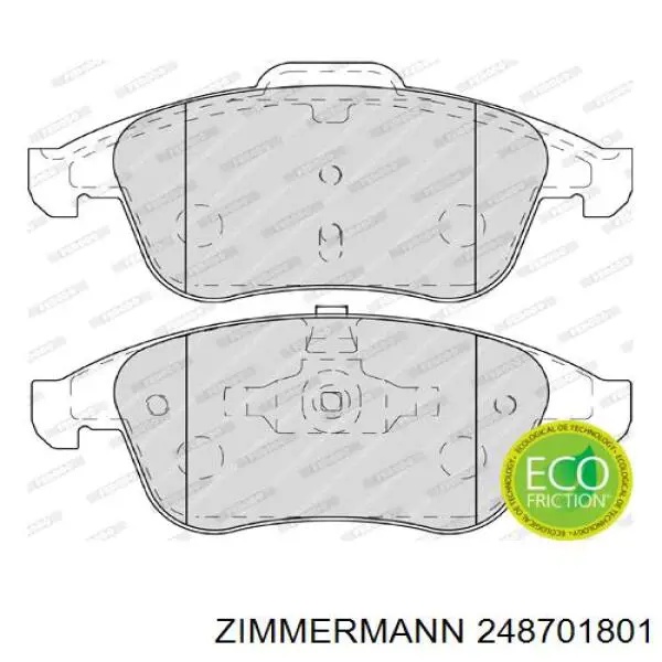 Передні тормозні колодки 248701801 Zimmermann