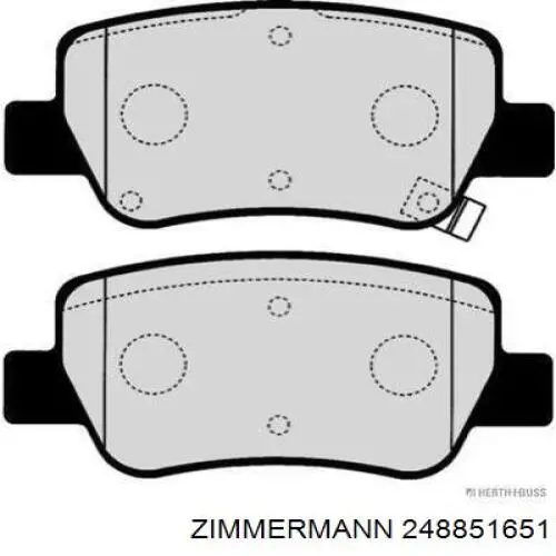 Задні гальмівні колодки 248851651 Zimmermann