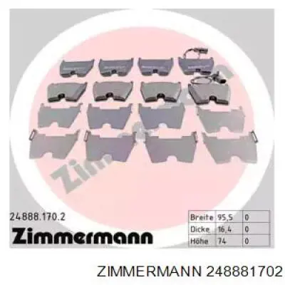 248881702 Zimmermann Передні гальмівні колодки