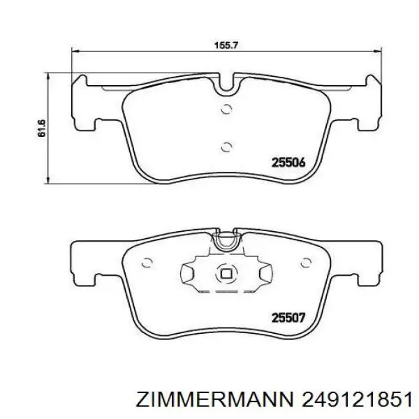 Купити 249121851 Zimmermann Колодки гальмівні передні, дискові