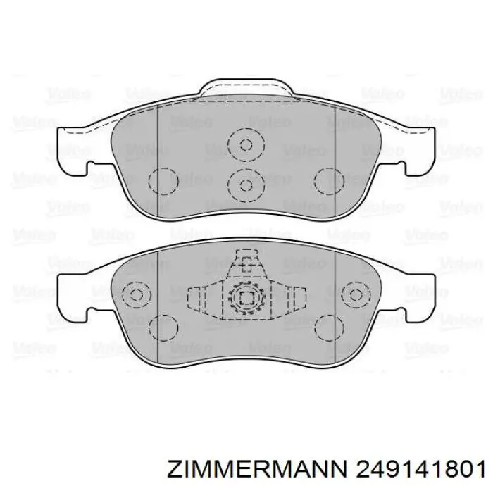 Купити 249141801 Zimmermann Колодки гальмівні передні, дискові