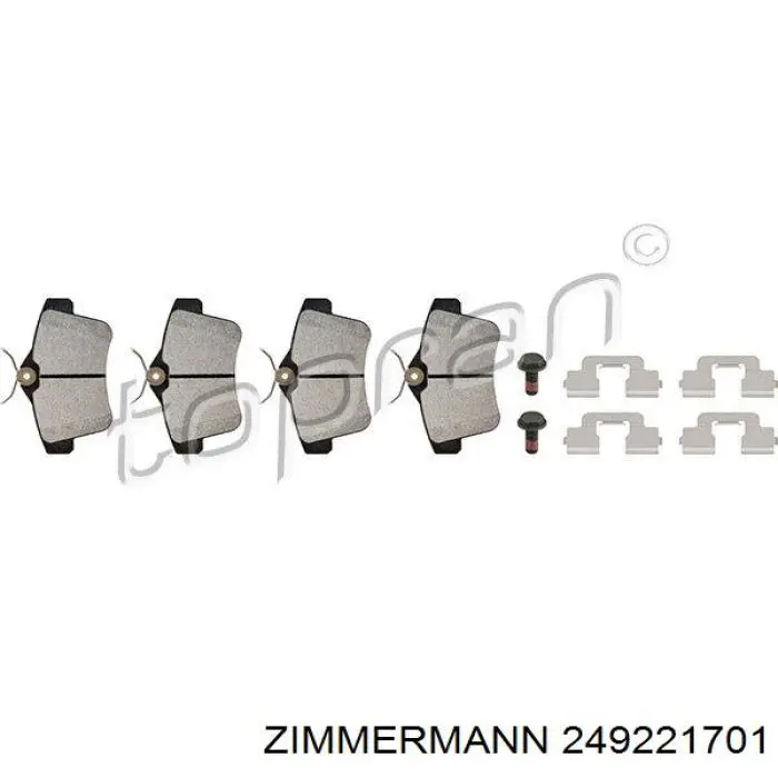 Задні гальмівні колодки 249221701 Zimmermann