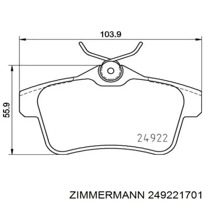 Задні дискові колодки Zimmermann 249221701