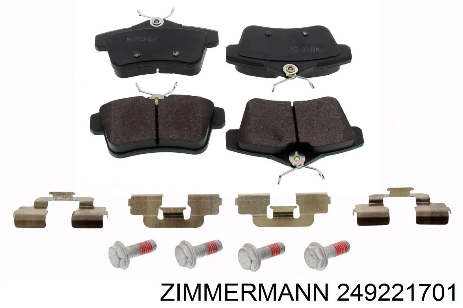 Задні гальмівні колодки Zimmermann 249221701 ціна, від 22.88 USD