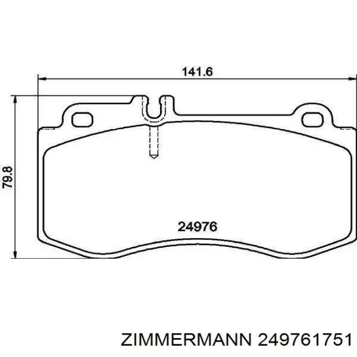 Купити 249761751 Zimmermann Колодки гальмівні передні, дискові