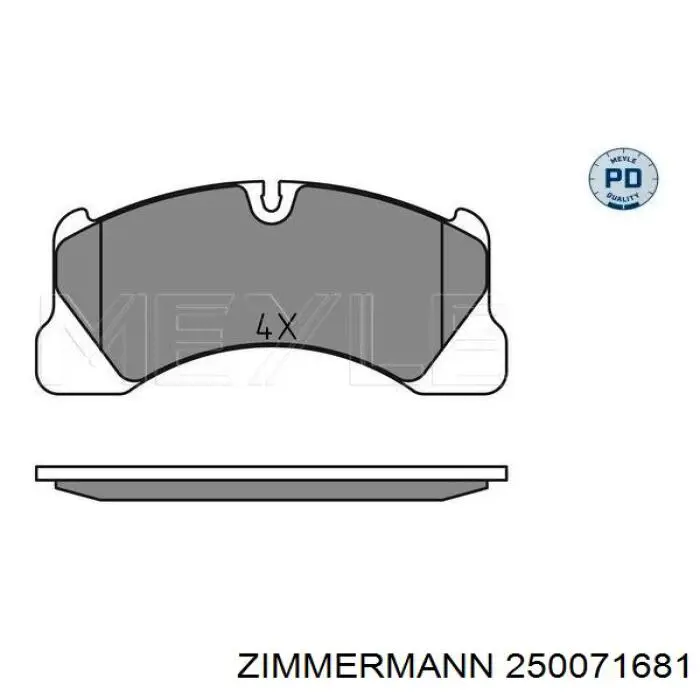 Купити 250071681 Zimmermann Колодки гальмівні передні, дискові