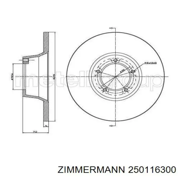 250116300 Zimmermann диск гальмівний передній