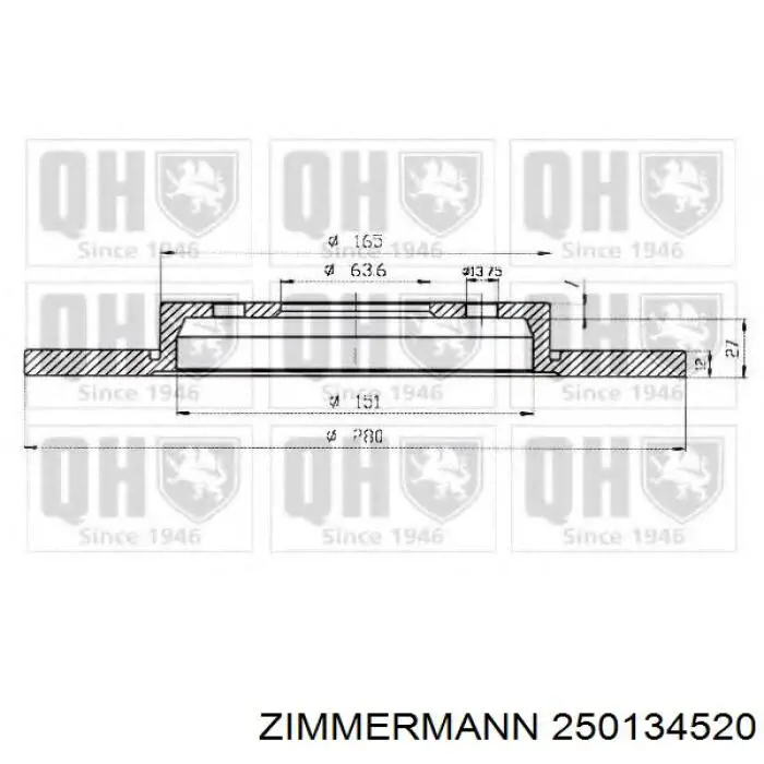 Гальмівні диски 250134520 Zimmermann