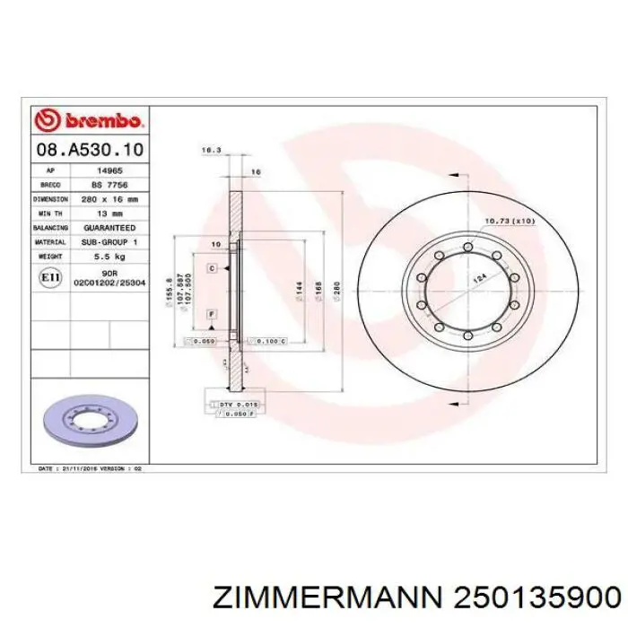 250135900 Zimmermann Дискові гальма