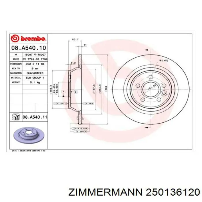 Гальмівні диски 250136120 Zimmermann