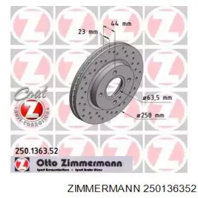 250136352 Zimmermann Гальмо дискове переднє