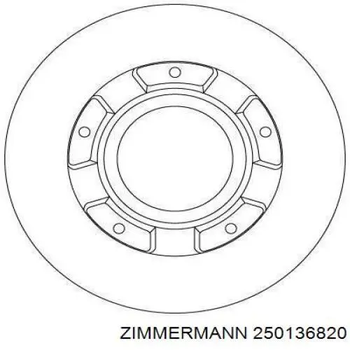Диск гальмівний задній Zimmermann 250136820