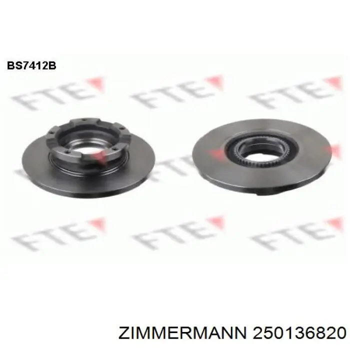 Купити 250136820 Zimmermann Диск заднього гальма