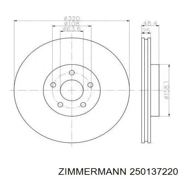 Гальмівні диски передні 250137220 Zimmermann