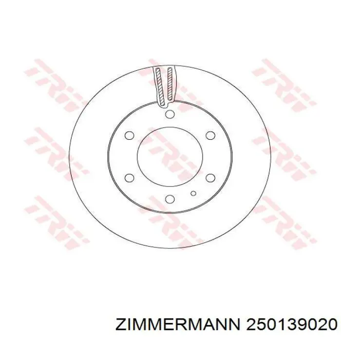 Диск переднього гальма Zimmermann 250139020 ціна, від 78.40 USD