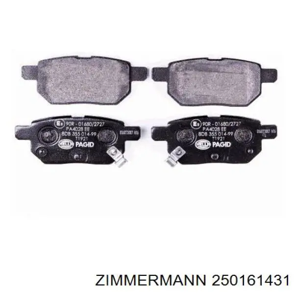 Задні гальмівні колодки Zimmermann 250161431 ціна, від 27.48 USD