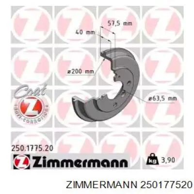 Купити 250177520 Zimmermann Барабан гальмівний задній